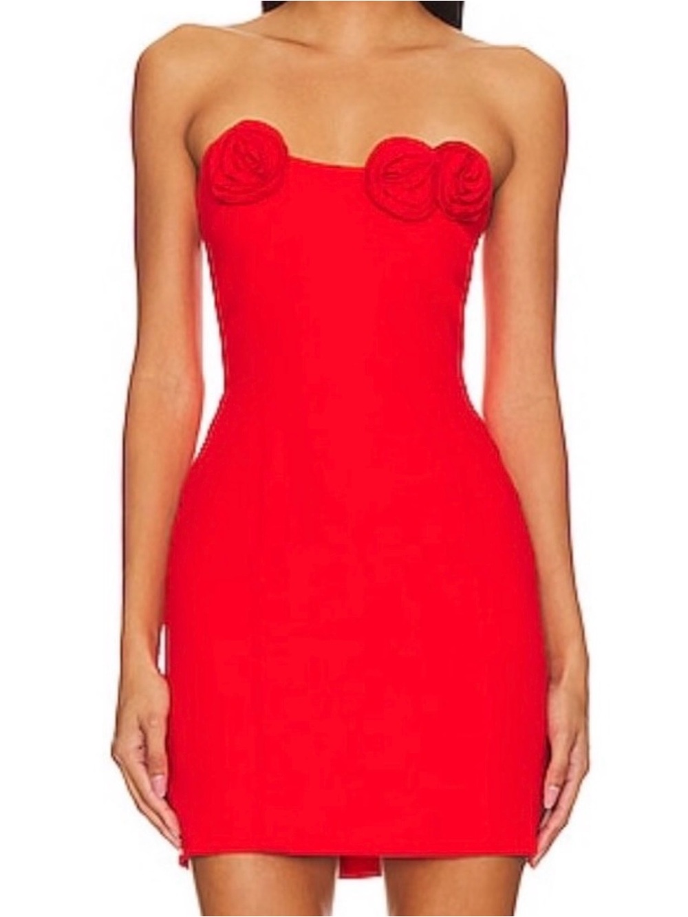 Amanda Uprichard Red Rose-Accent Bodycon Dress